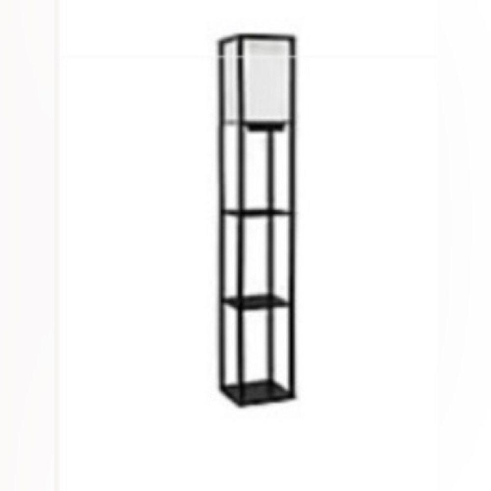 Black Shelf Floor Lamp with Charger